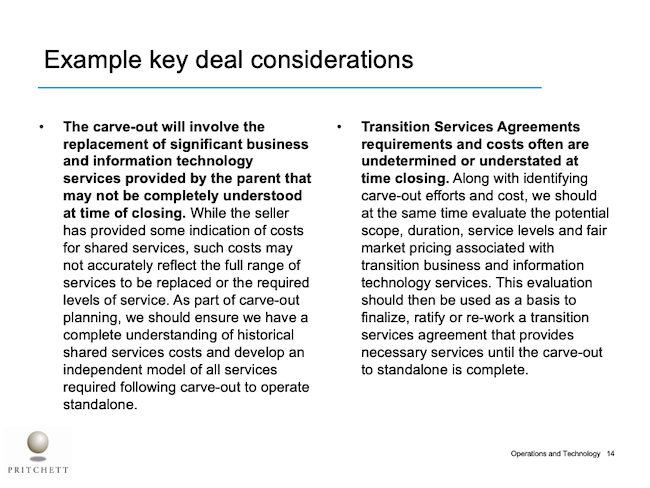 Example key deal considerations