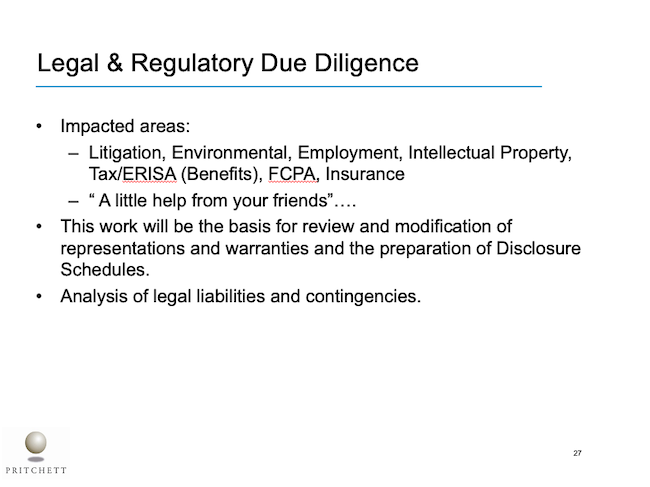 Legal & Regulatory Due Diligence