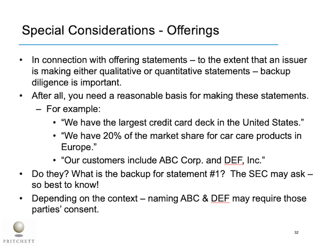 Special Considerations - Offerings