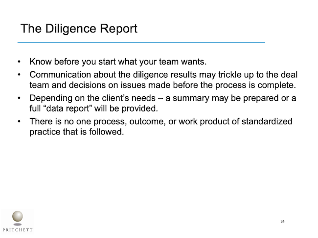 The Diligence Report