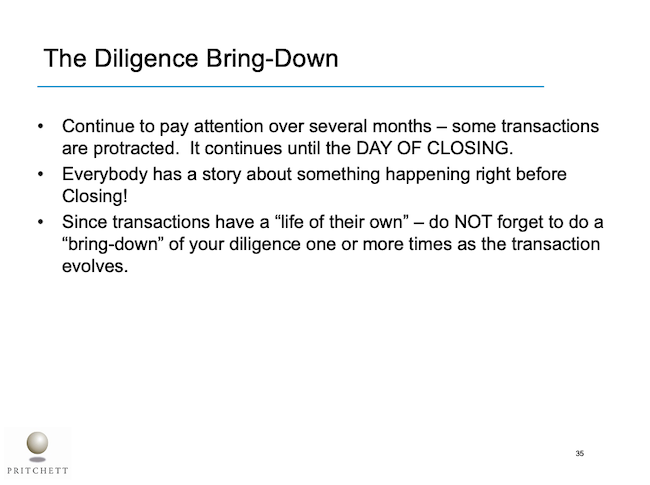 The Diligence Bring-Down