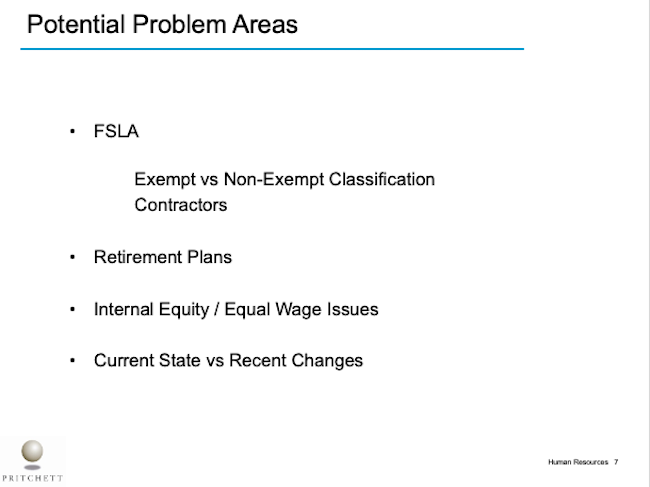 Potential Problem Areas