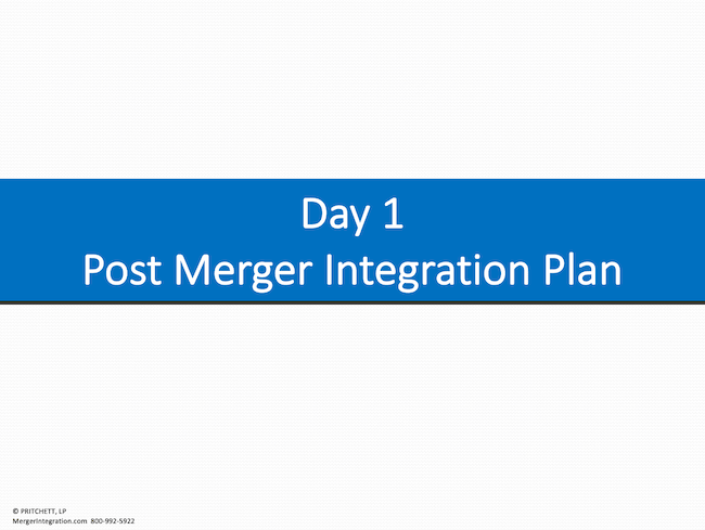 Day 1 Post Merger Integration Plan