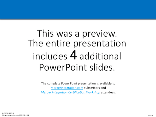  Post Merger Integration Plan Additional Slides notice
