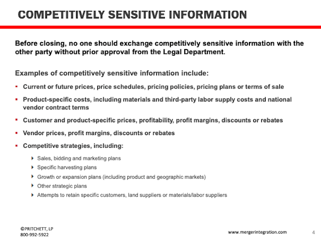 Competitively Sensitive Information