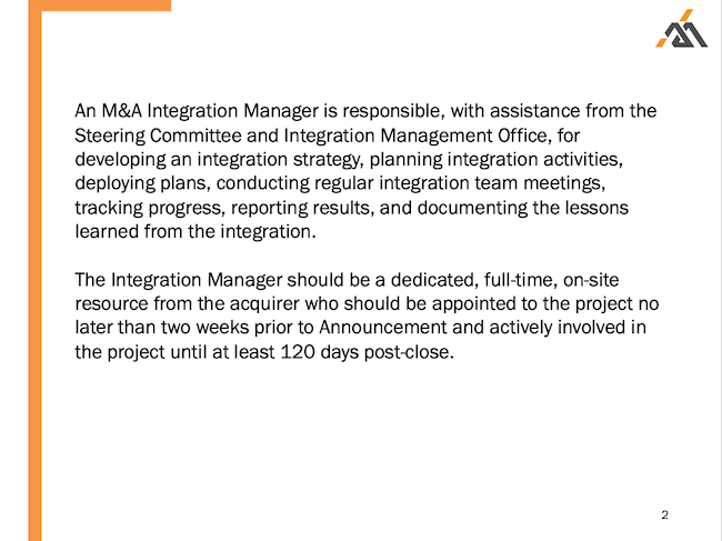 Introduction to being an Integration Manager