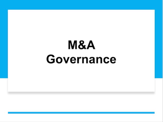 M&A Governance