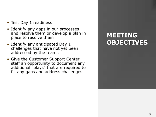 Meeting Objectives
