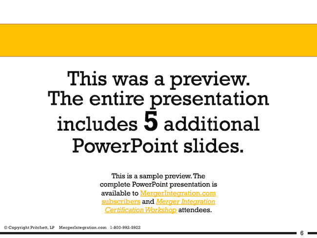 Post-MergerCulture Integration Additional Slides Notice