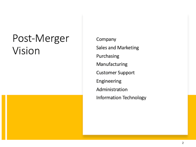 Post-Merger Vision
