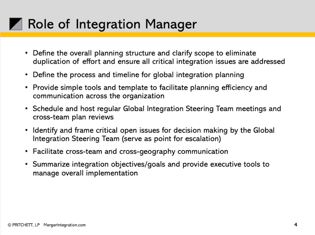 Role of Integration Manager
