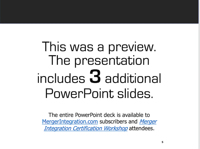 IT Integration Strategy Additional Slides Notice