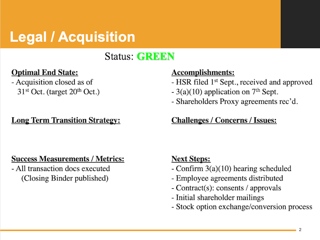 Legal/Acquisition