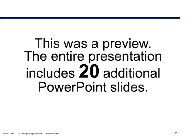M&A Change Management Additional Slides Notice