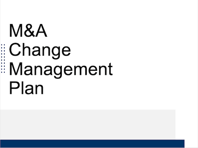 M&A Change Management Plan
