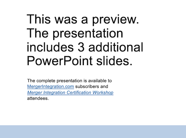 M&A Synergy Additional Slides notice