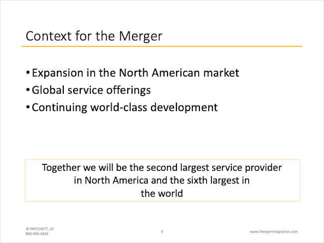 Context for the Merger