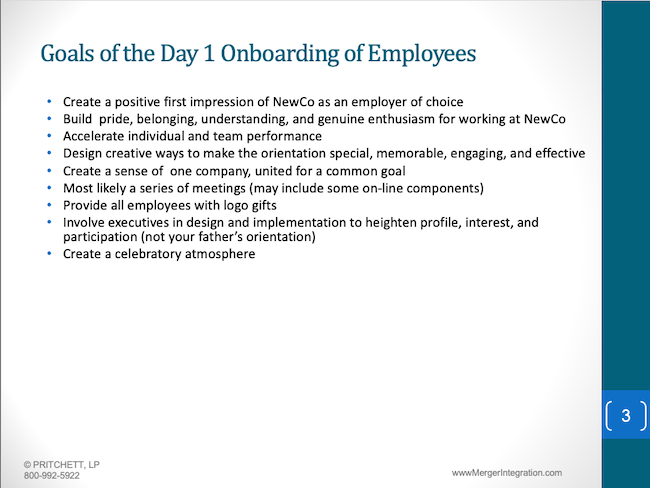 Goals of the Day 1 Onboarding of Employees