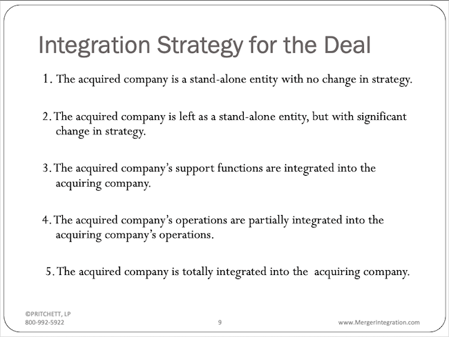 Integration Strategy for the Deal