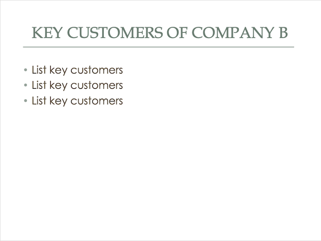 Key Customers of Company B