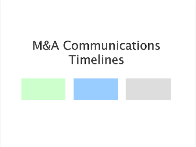 M&A Communication Timelines