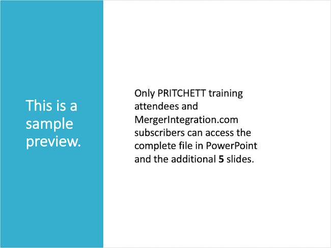 M&A Integration Planning Sample Preview