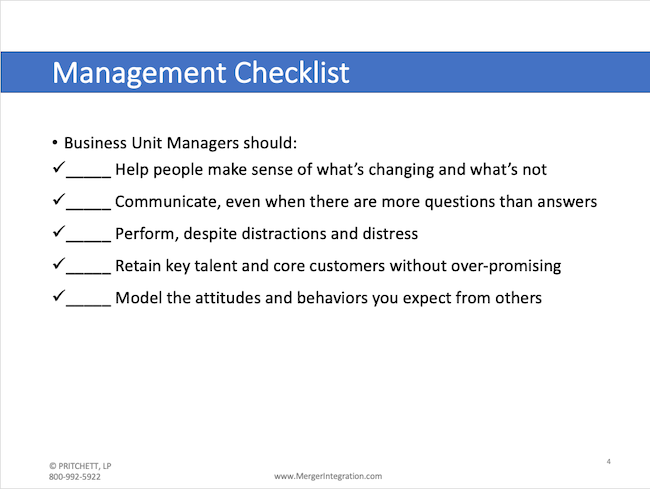 Management Checklist