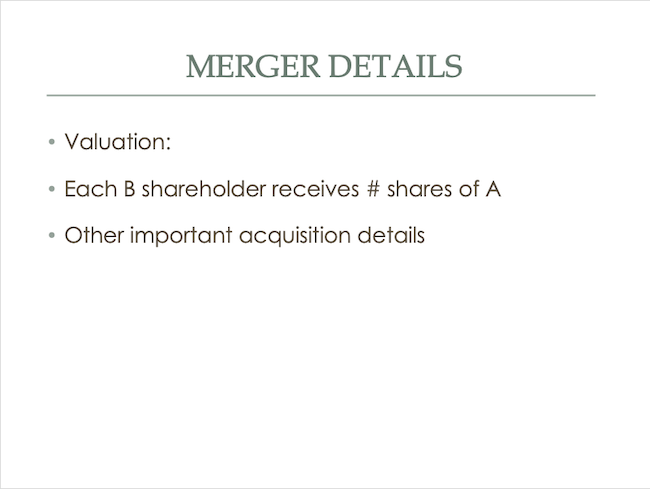Merger Details