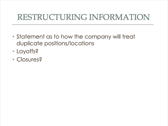 Restructuring Information