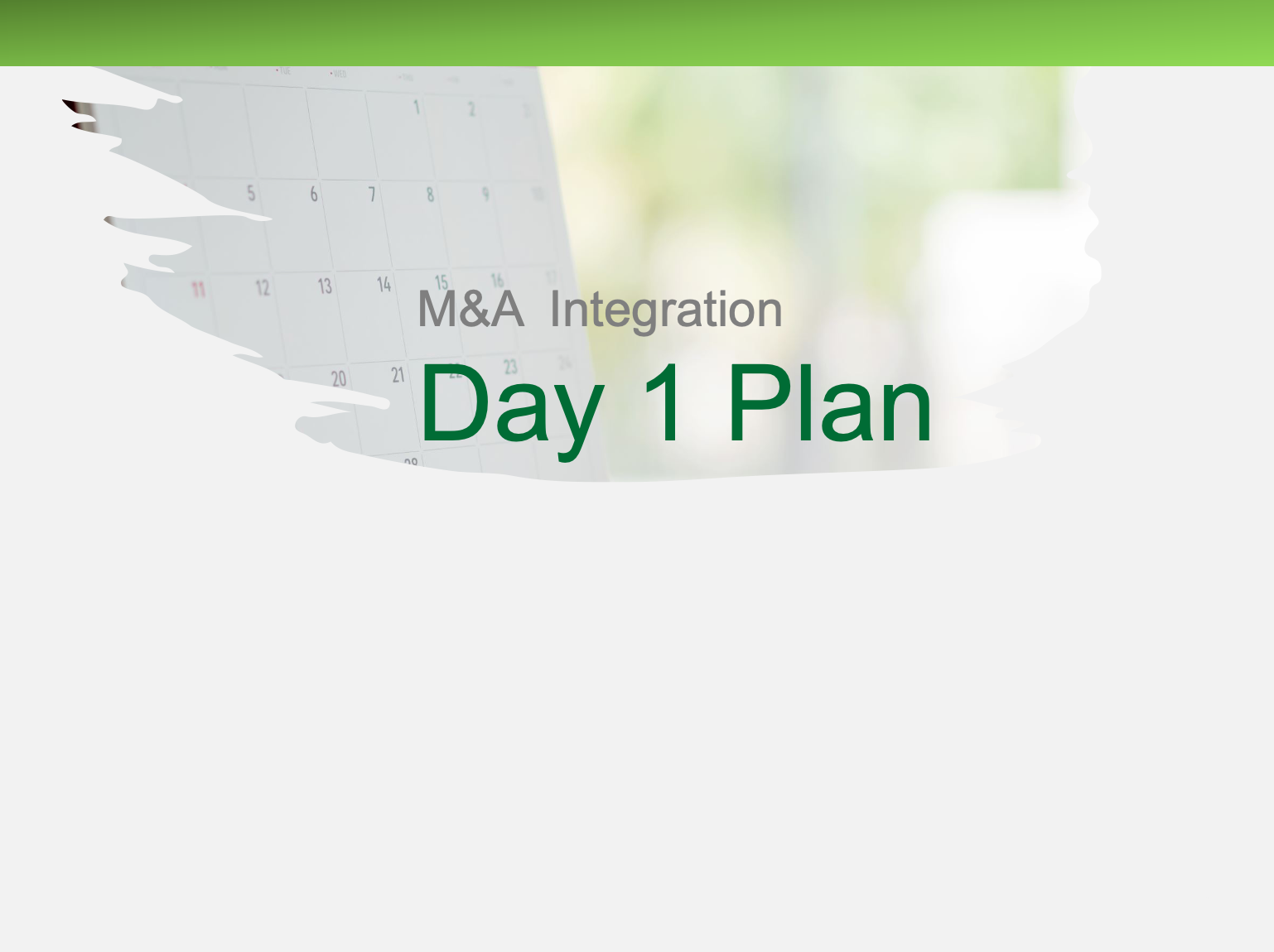M&A Integration Day 1 Cover