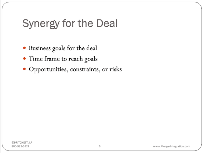 Synergy for the Deal