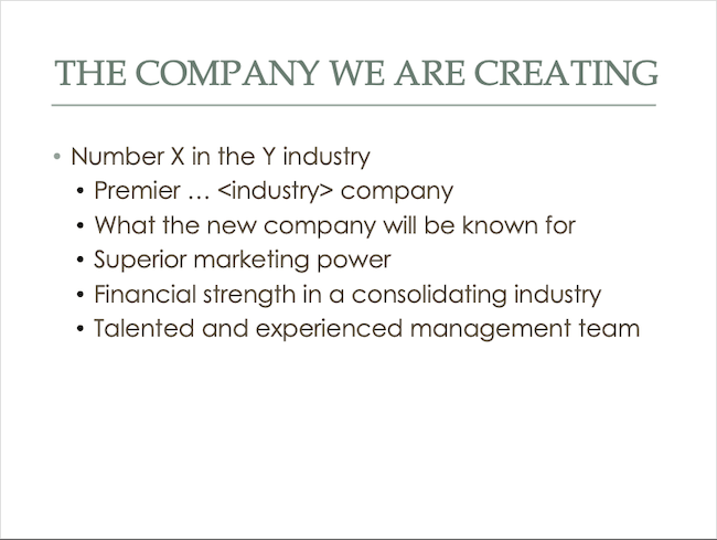 The Company We Are Creating