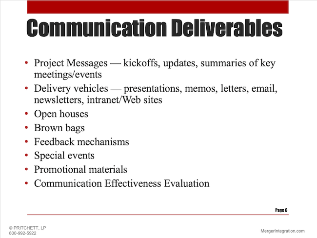 Communication Deliverables