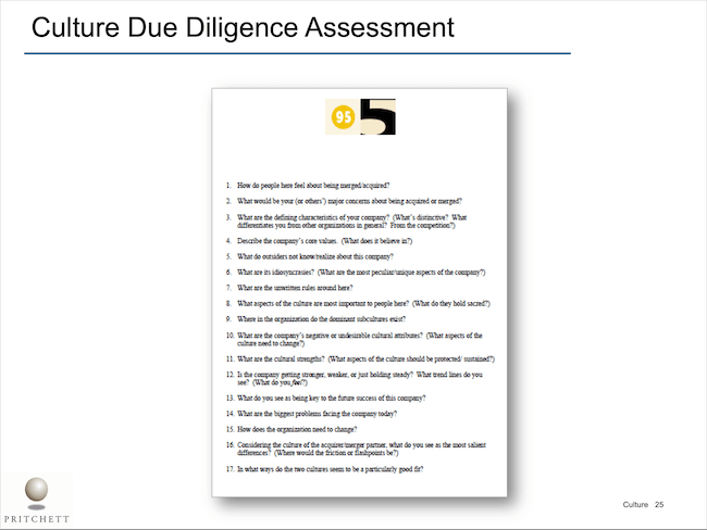 Culture Due Diligence Assessment