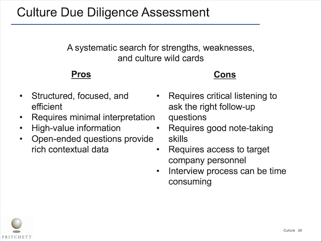 Culture Due Diligence Assessment