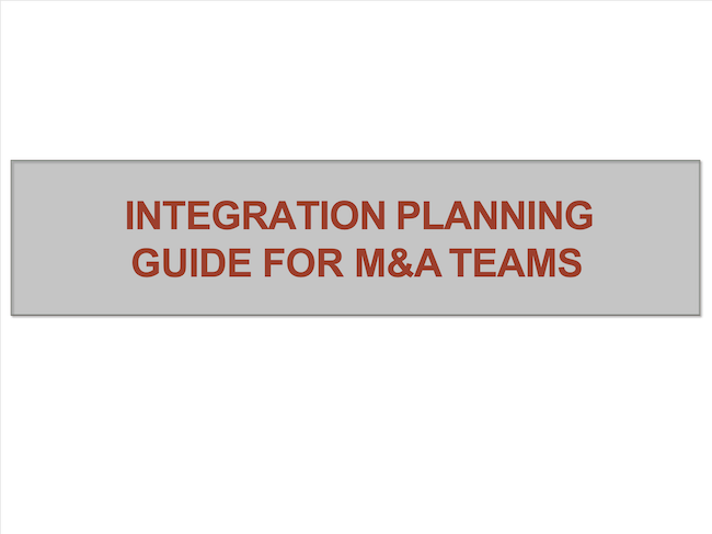 Integration Planning Guide for M&A Teams