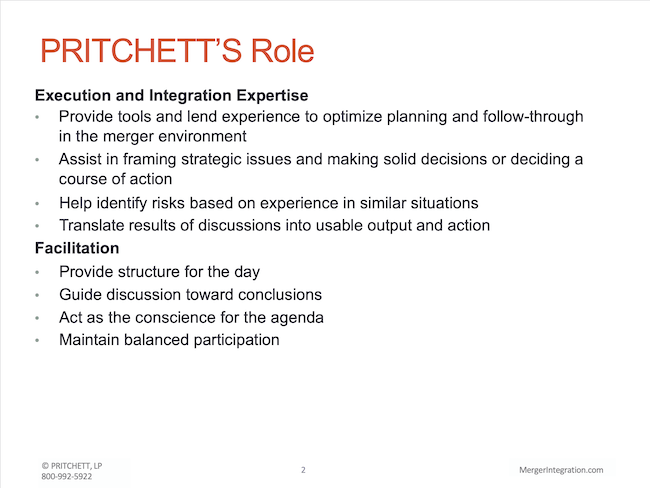 PRITCHETT’S Role