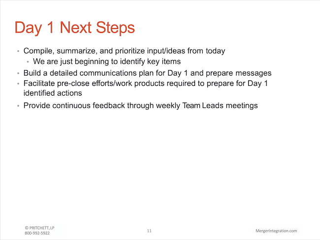 Day 1 Next Steps