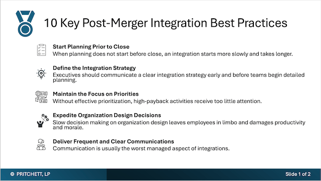 10 Key Post-Merger Integration Best Practices