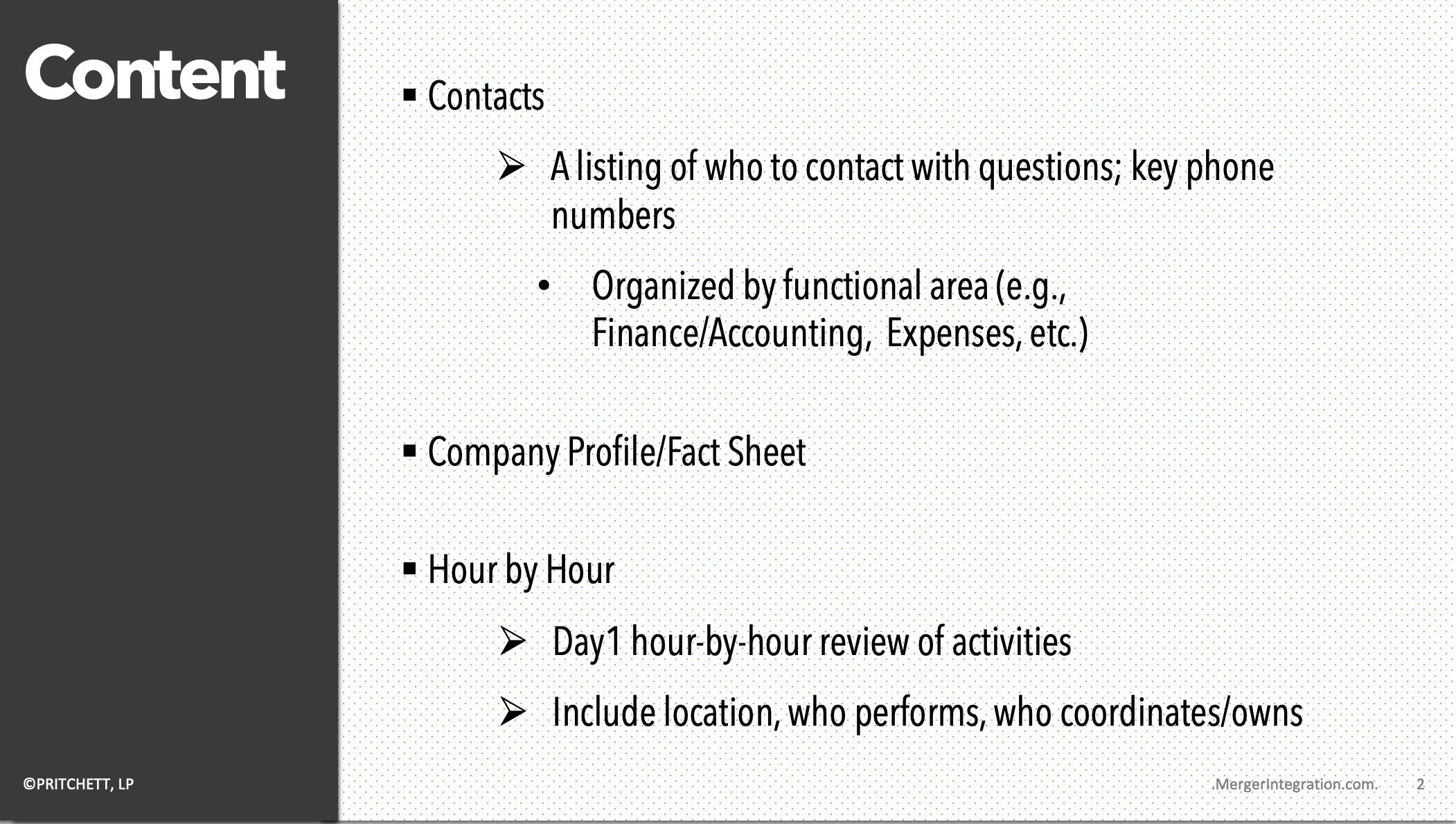 Day 1 MA& Playbook Content