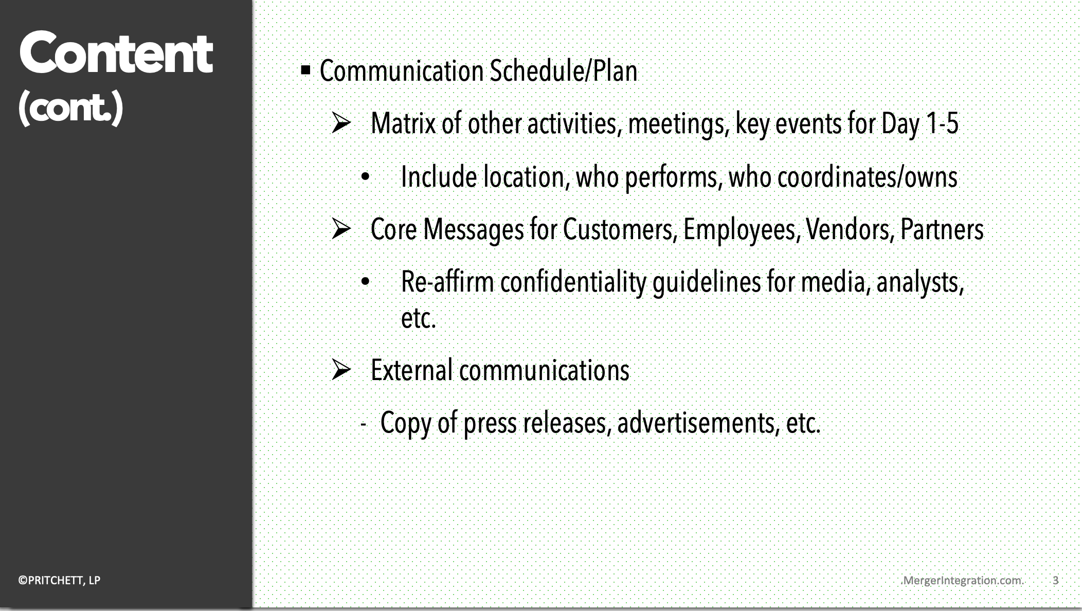 Day 1 MA& Playbook Content