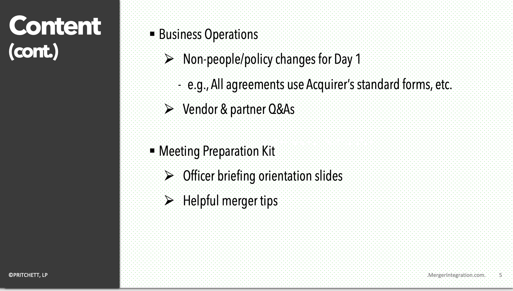 Day 1 MA& Playbook Content