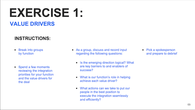 Exercise 1: Value Drivers
