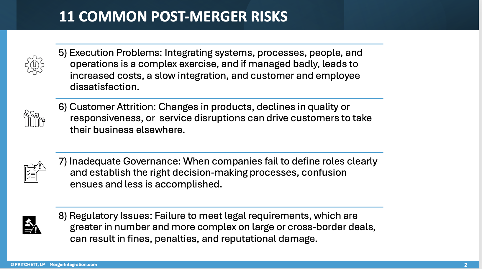 more post merger risks