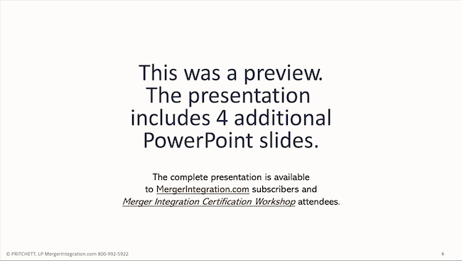 Day 100 M&A Integration Additional Slides notice