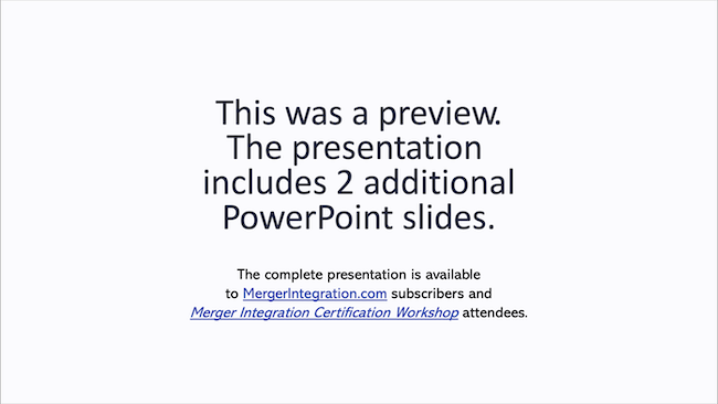 Culture Integration - Additional Slides Notice