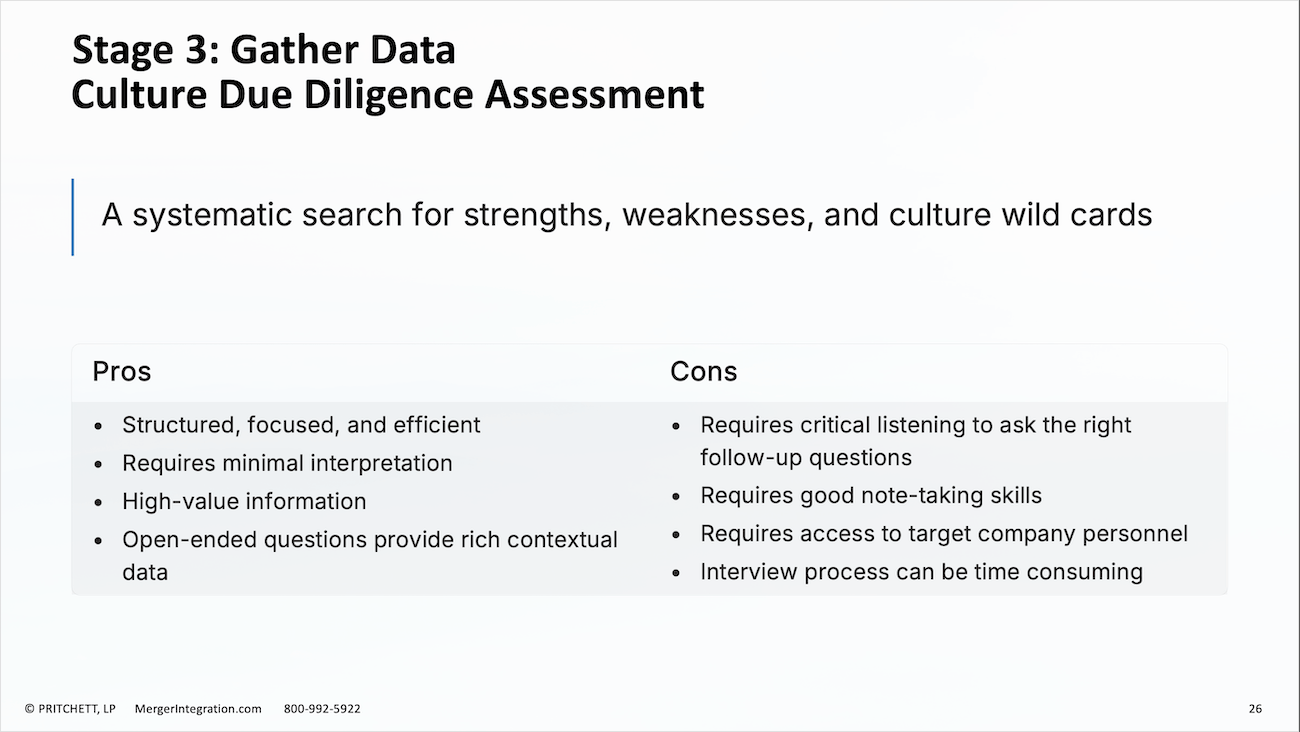 Culture Due Diligence Assessment