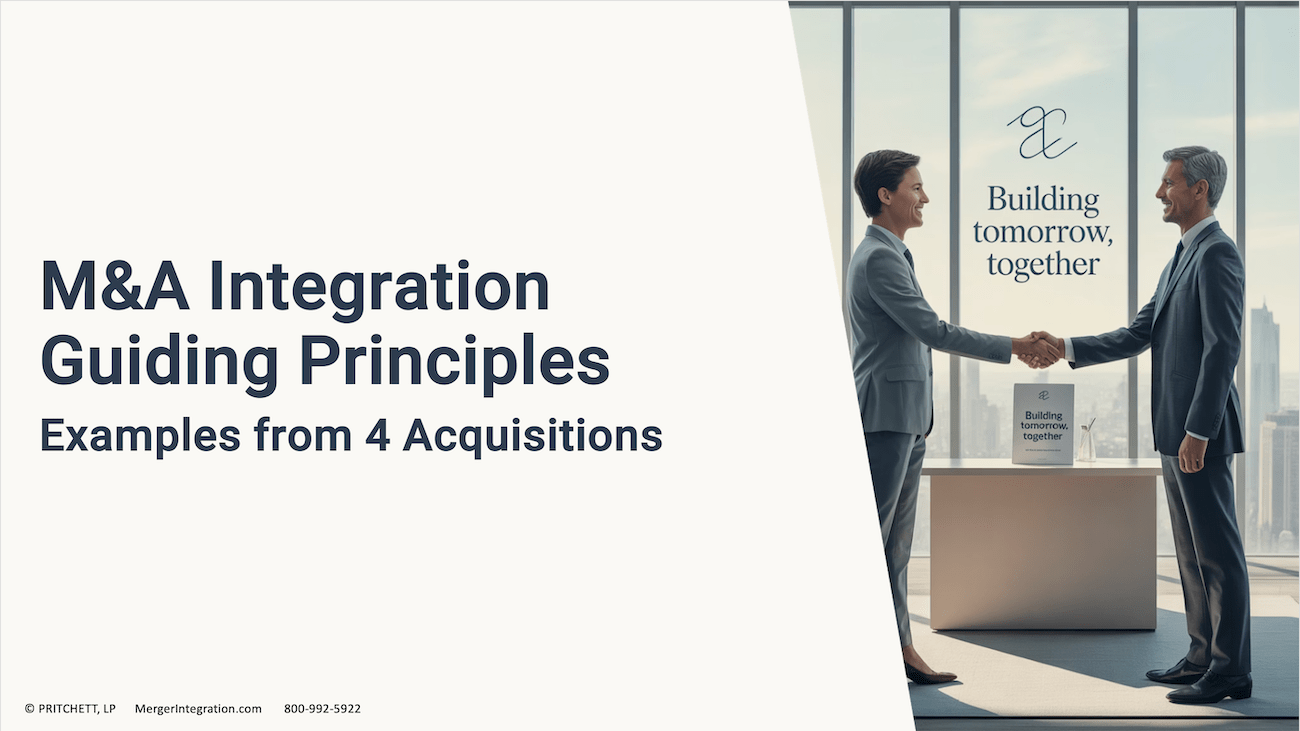 M&A IntegrationGuiding Principles Examples from 4 M&A Deals
