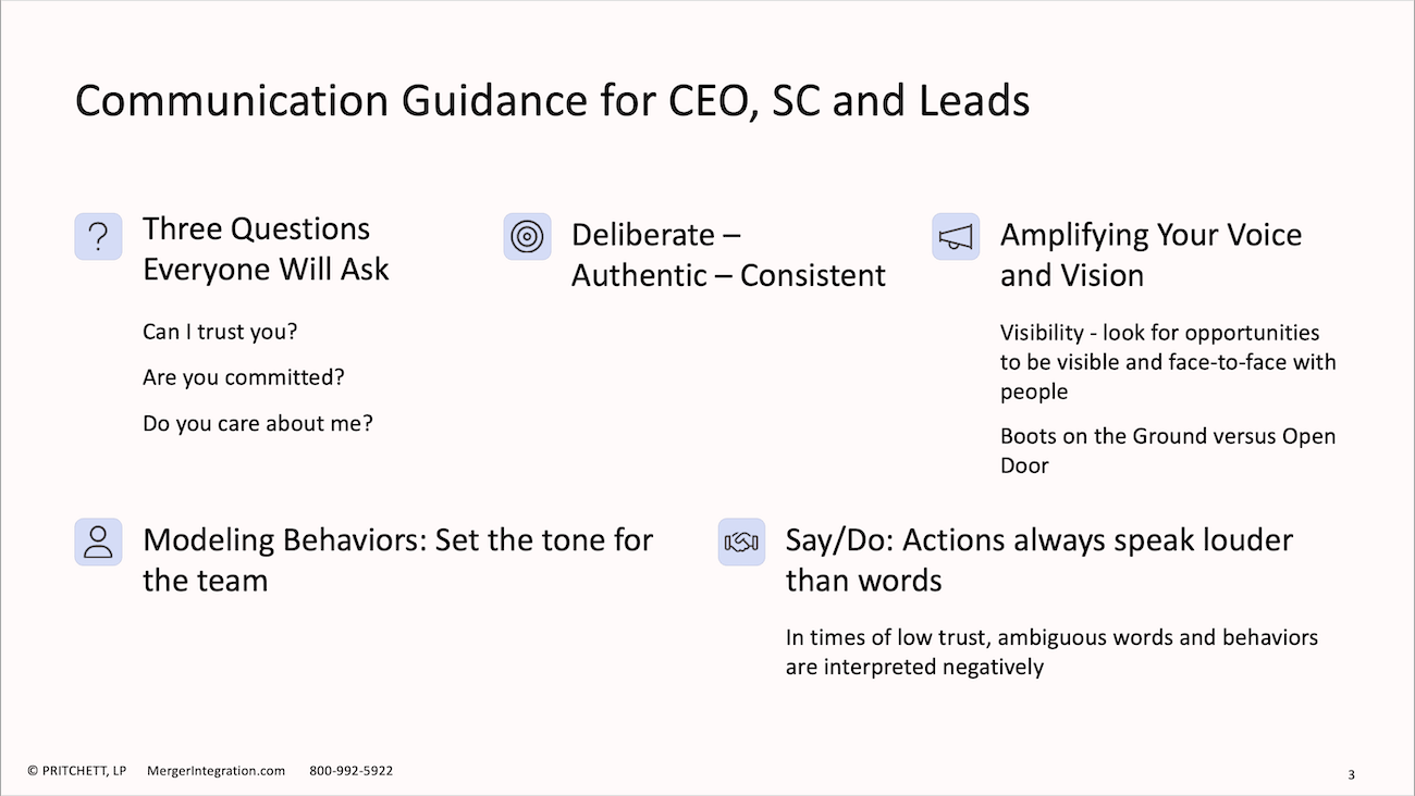 Communication Guidance for CEO, SC and Leads