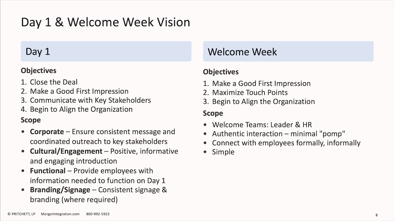 Day 1 & Welcome Week Vision